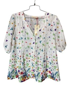 🆕 Solitaire Floral Eyelet Blouse